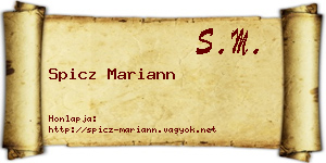 Spicz Mariann névjegykártya